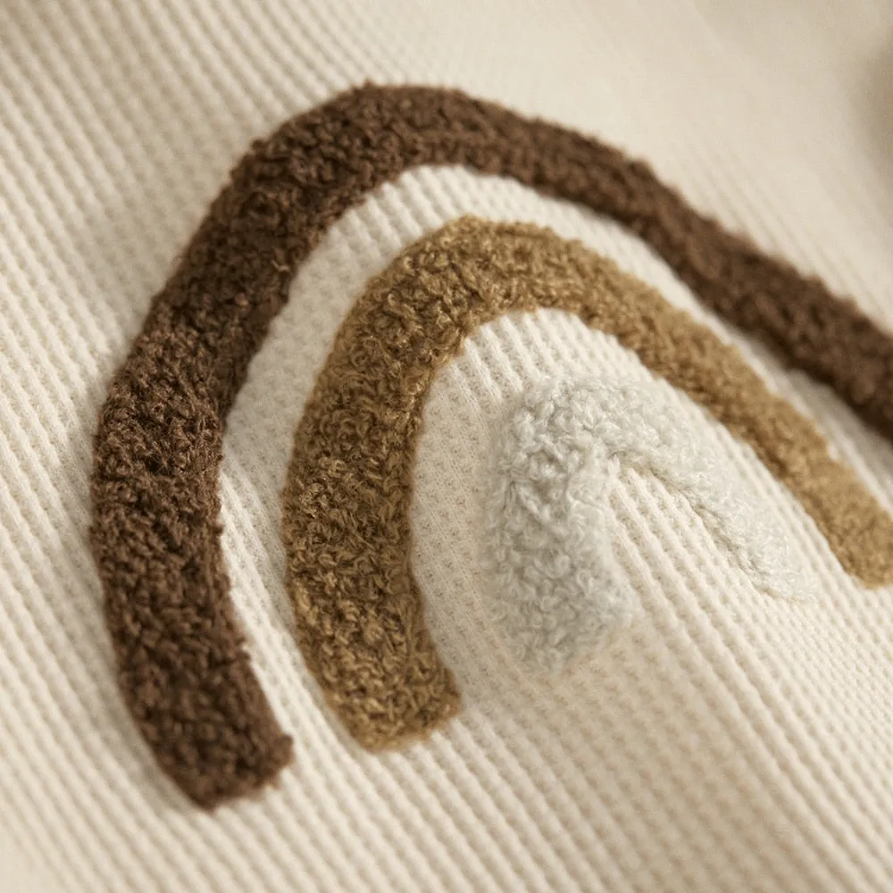 Waffle Knit Neutral Rainbow Loungewear Set