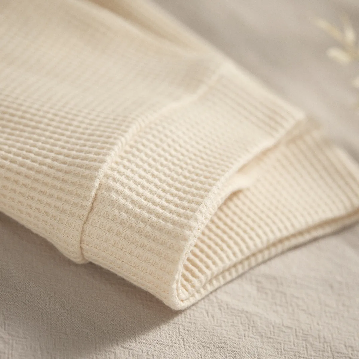 Waffle Knit Neutral Rainbow Loungewear Set