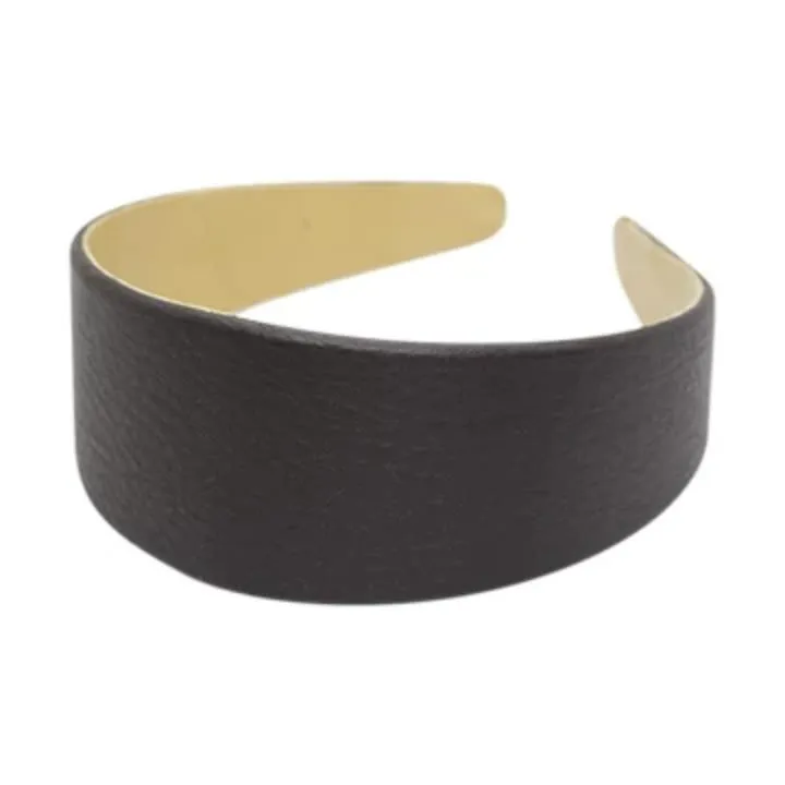 Wardani Smooth Italian Leather Headband 2" Wide