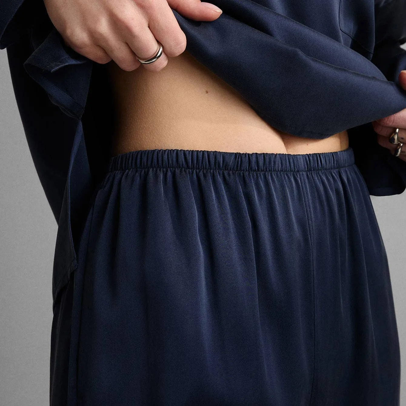 Washable Silk Long Sleeve Jogger Pant Set
