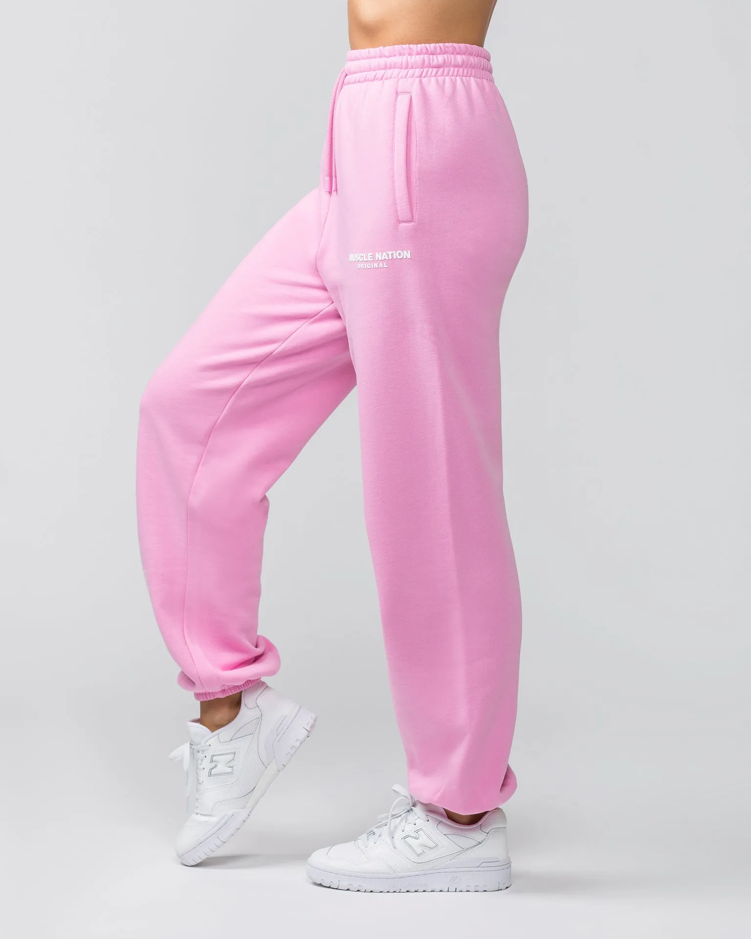 Weekend Slouchy Trackies - Pink Frosting