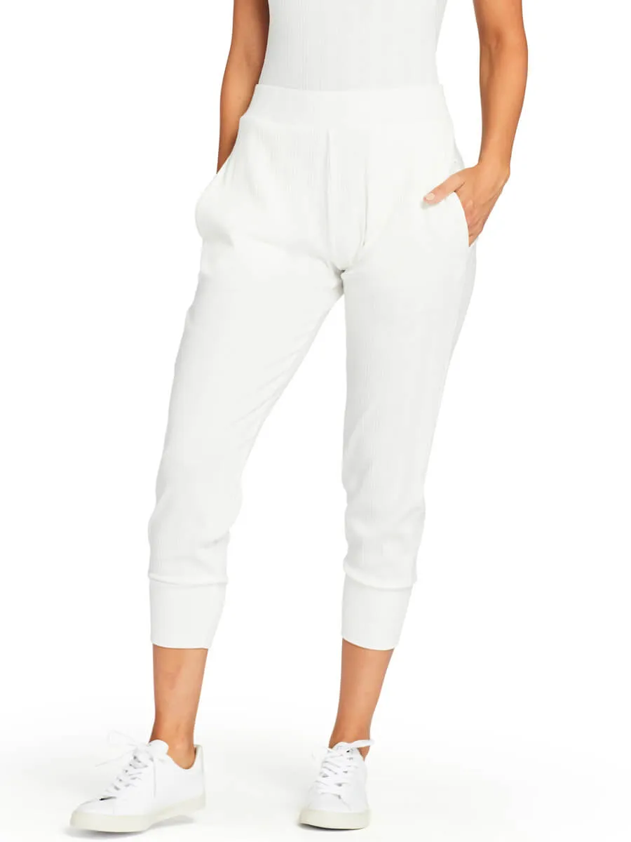 West Pant in White Organic Rib