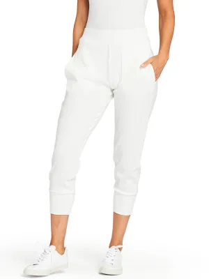 West Pant in White Organic Rib