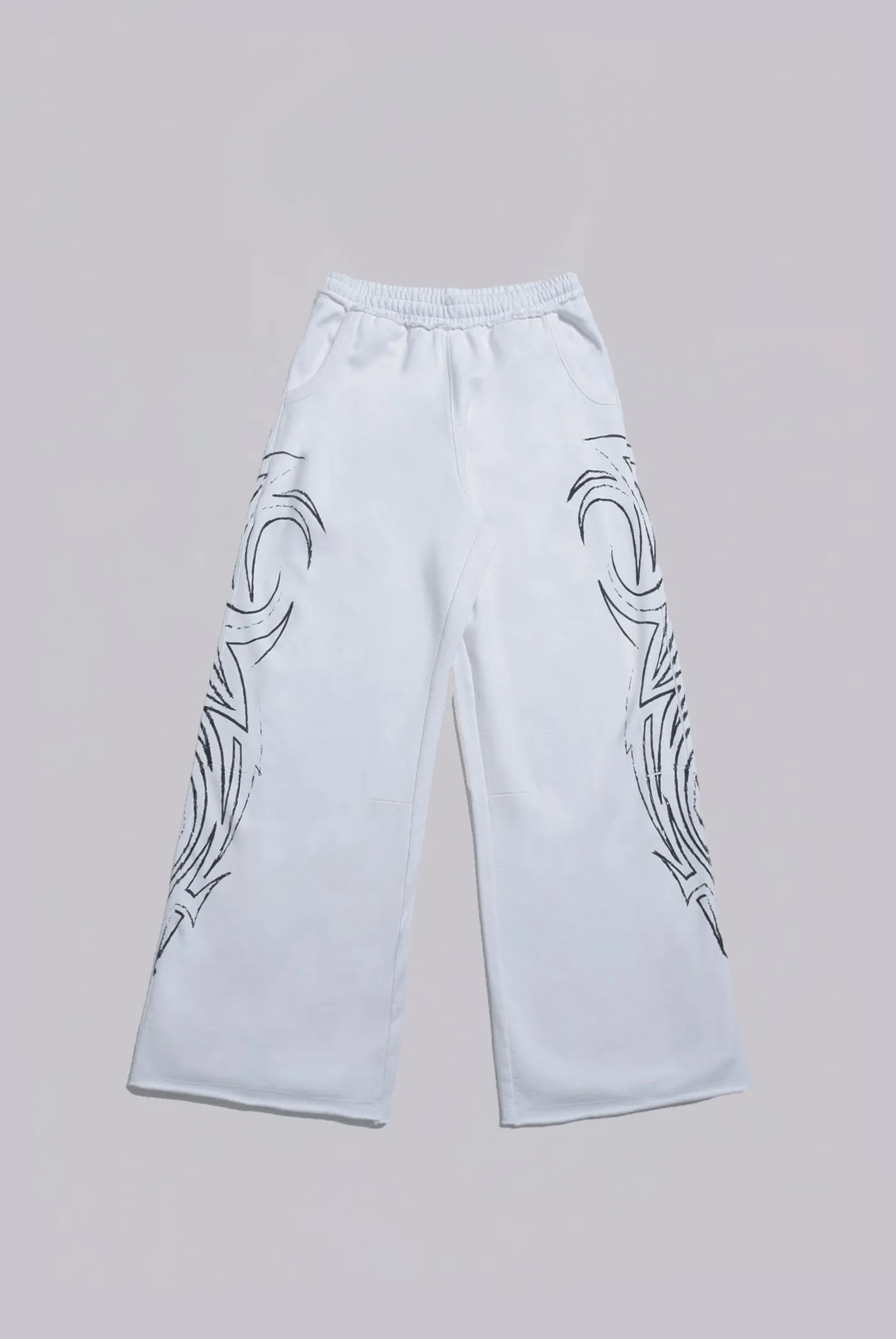 White Baggy Blade Joggers