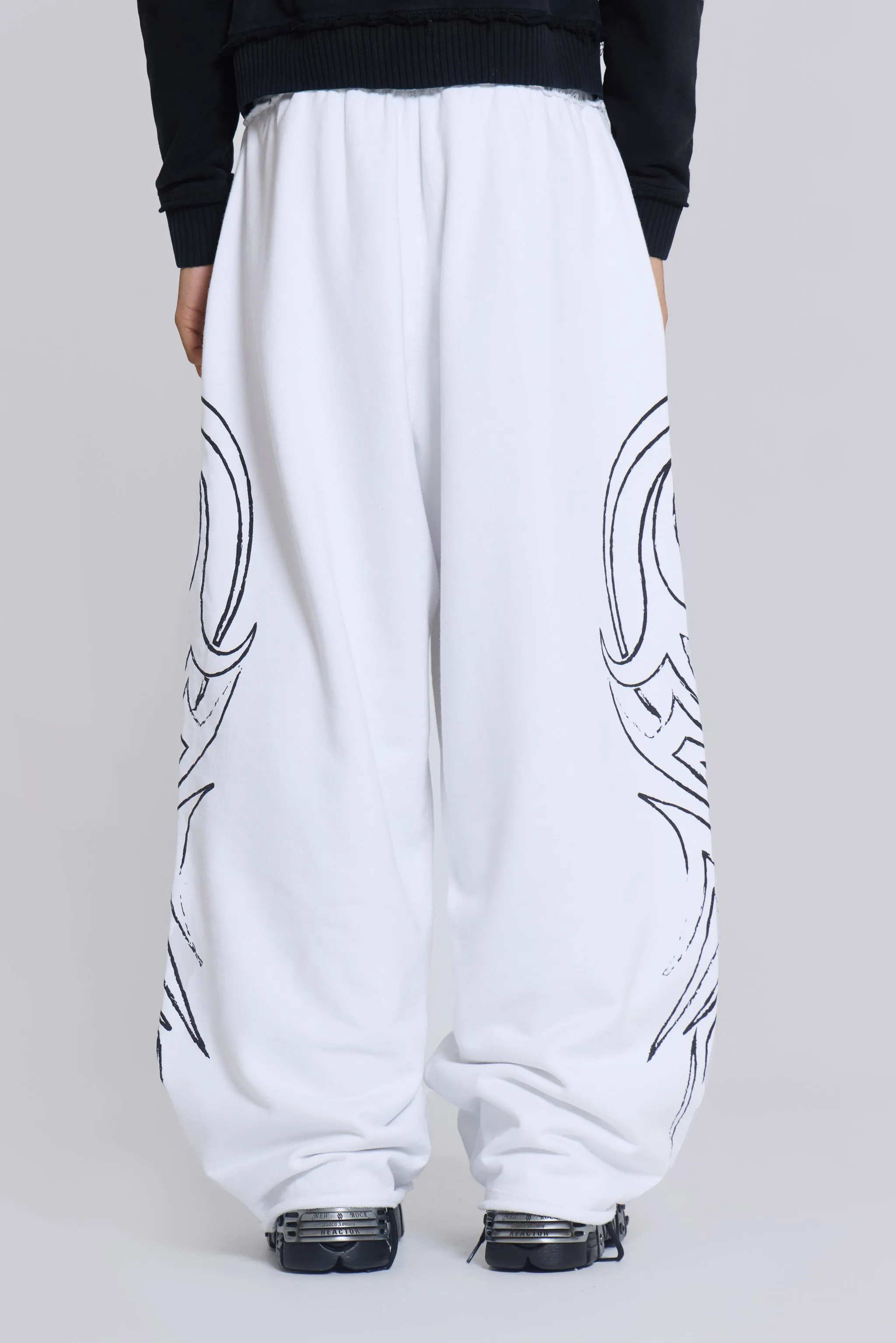 White Baggy Blade Joggers