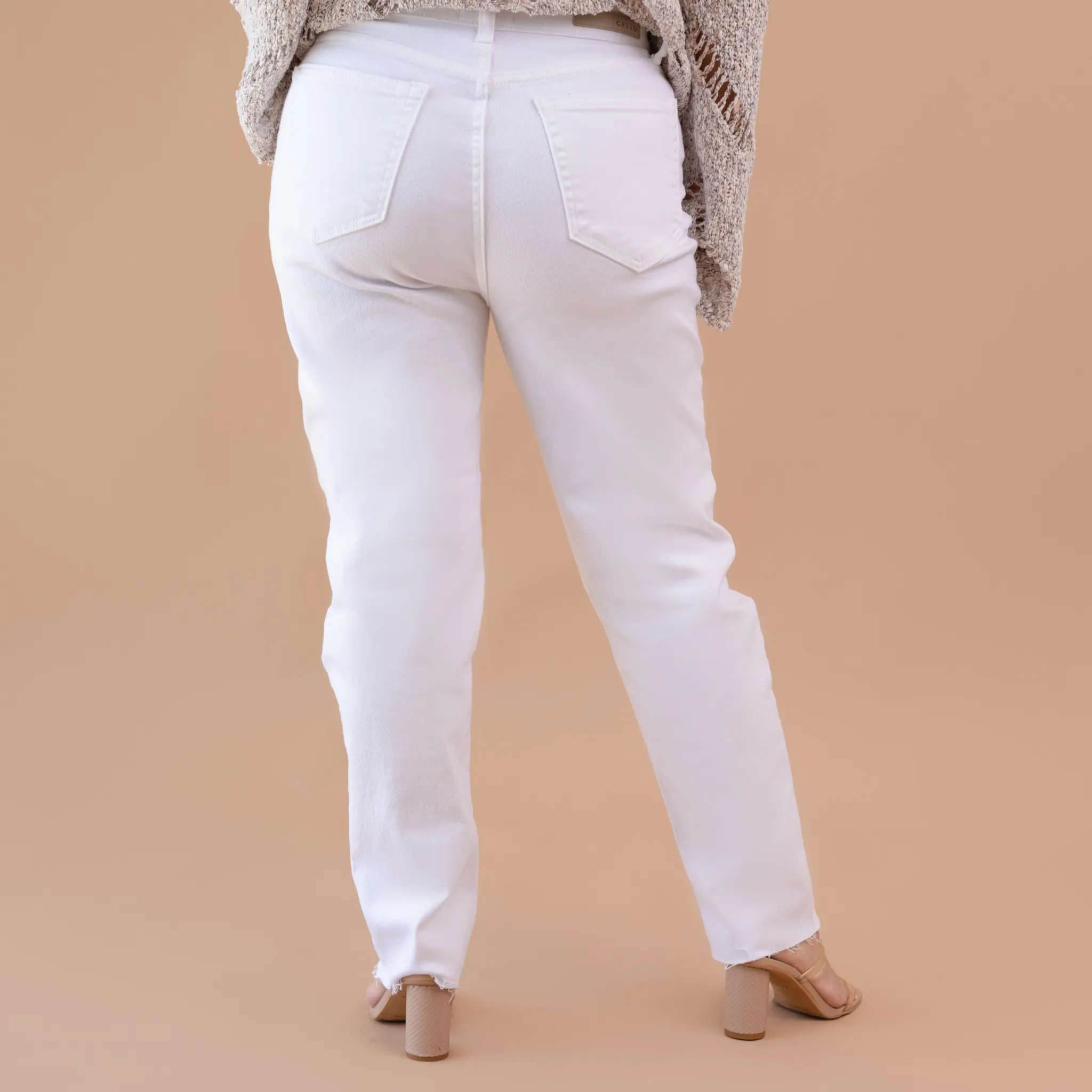 White Cross Denim Pants