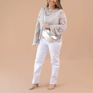 White Cross Denim Pants