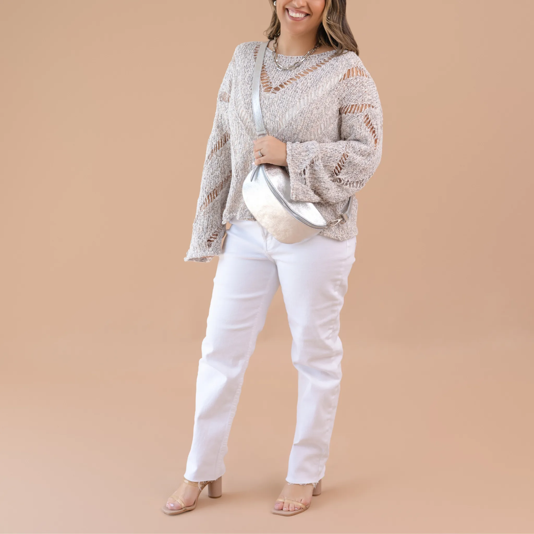 White Cross Denim Pants