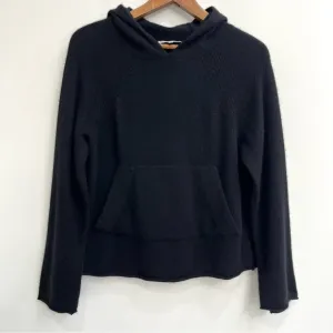 White   Warren black cashmere hooded sweater kangaroo pocket bell sleeves XS