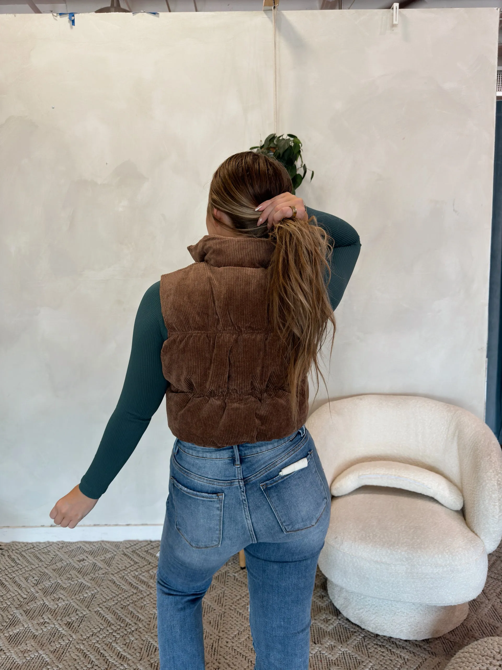 Whitney Corduroy Puffer Vest - Multiple Colors