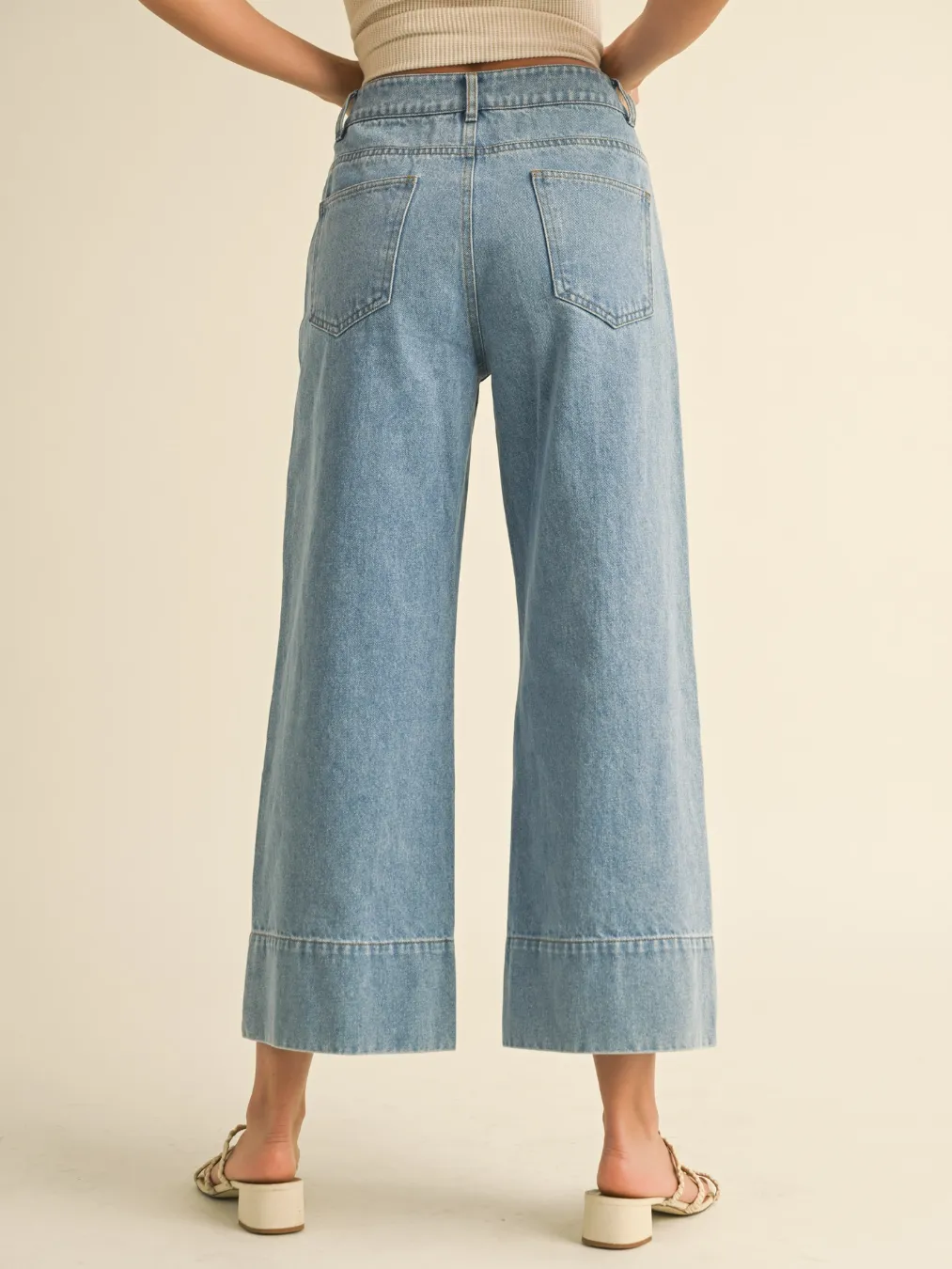 Wide Hem Denim Pants