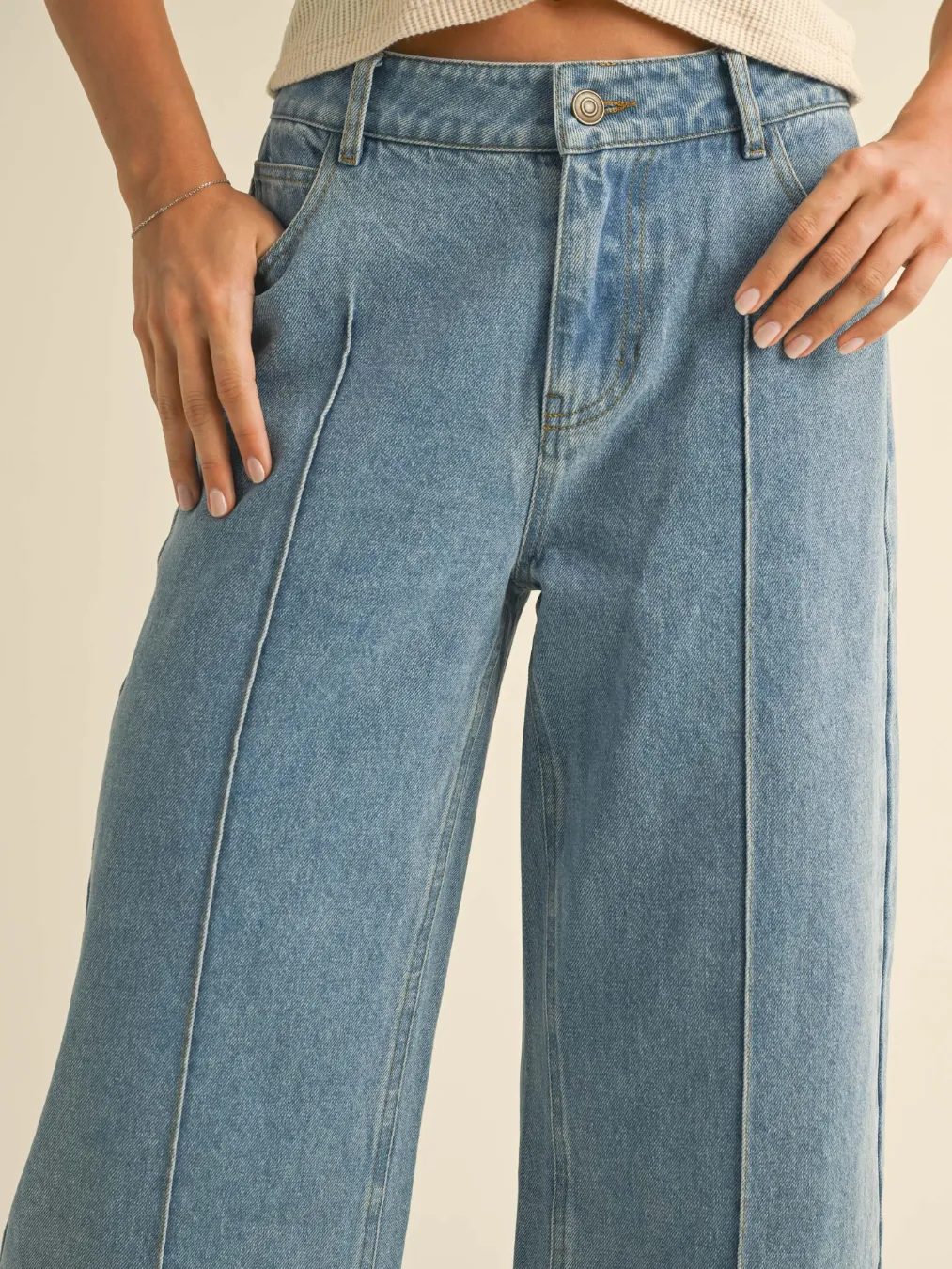 Wide Hem Denim Pants