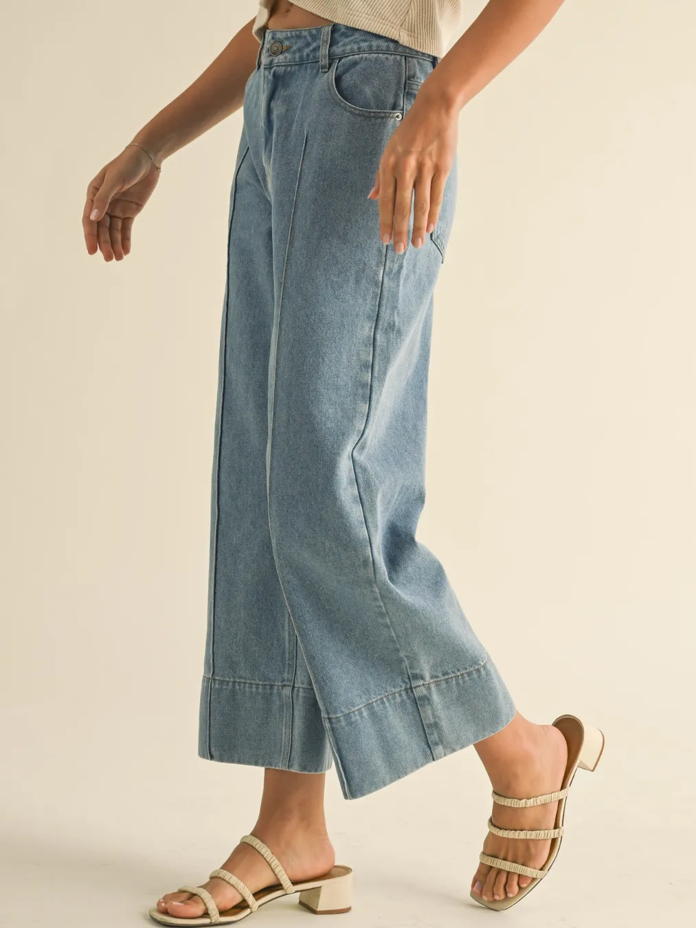 Wide Hem Denim Pants