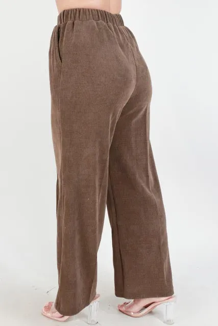 WIDE LEG CORDUROY PANTS