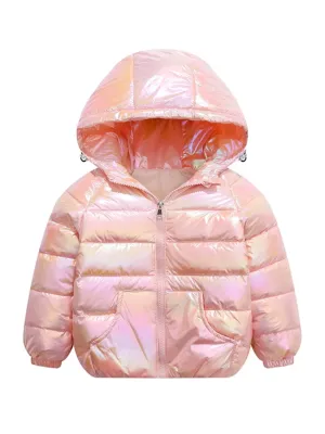 Winter's Sparkle Iridescent Puffer Jacket