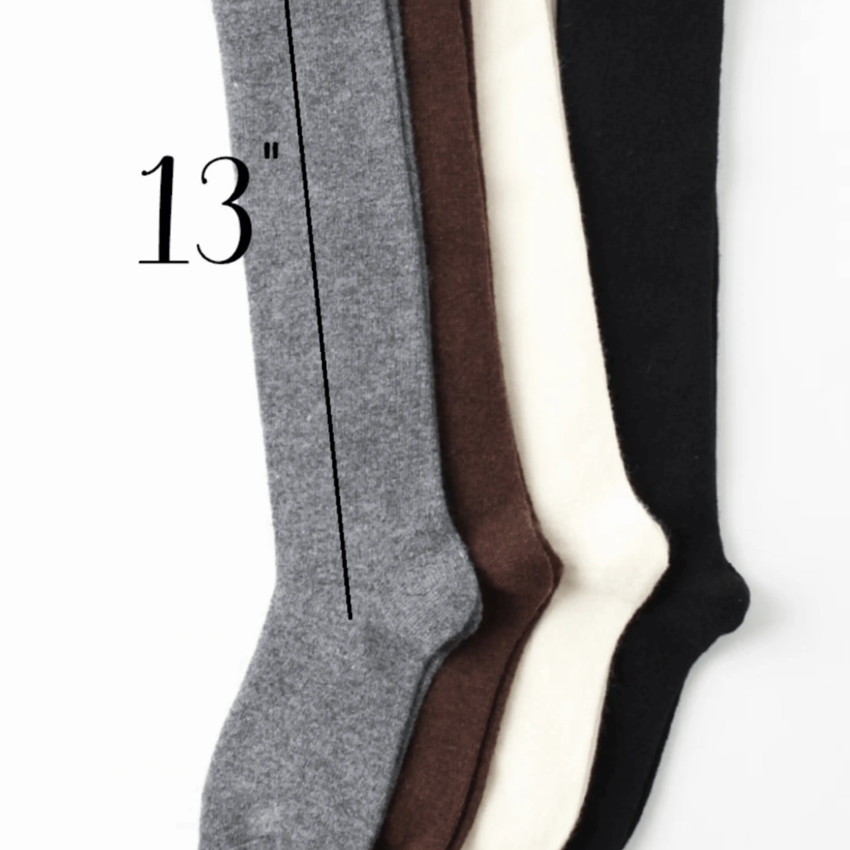 Women's 100% Cashmere Wool Knee Socks - Black