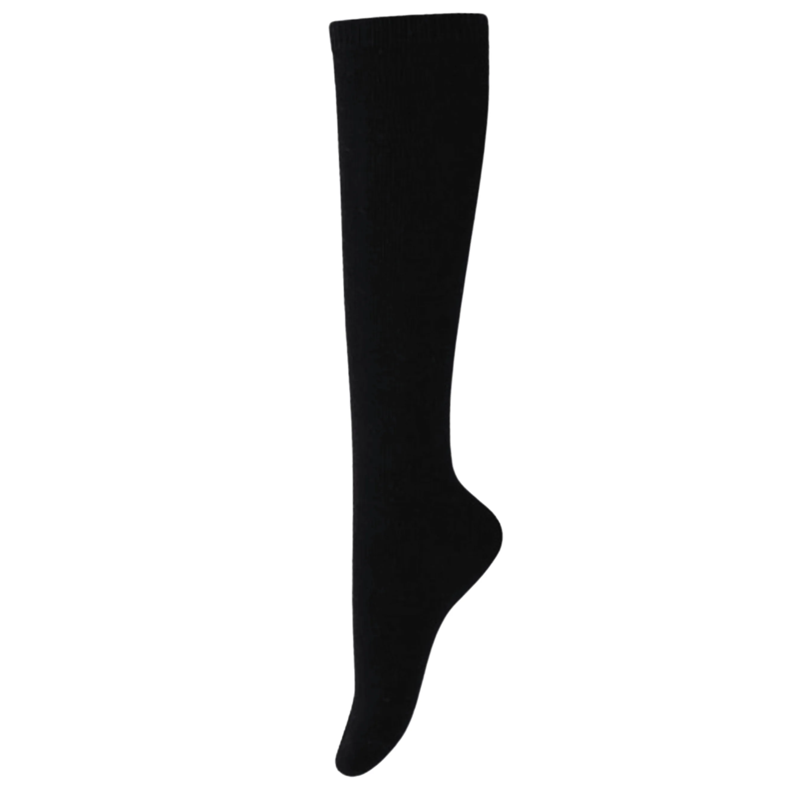 Women's 100% Cashmere Wool Knee Socks - Black