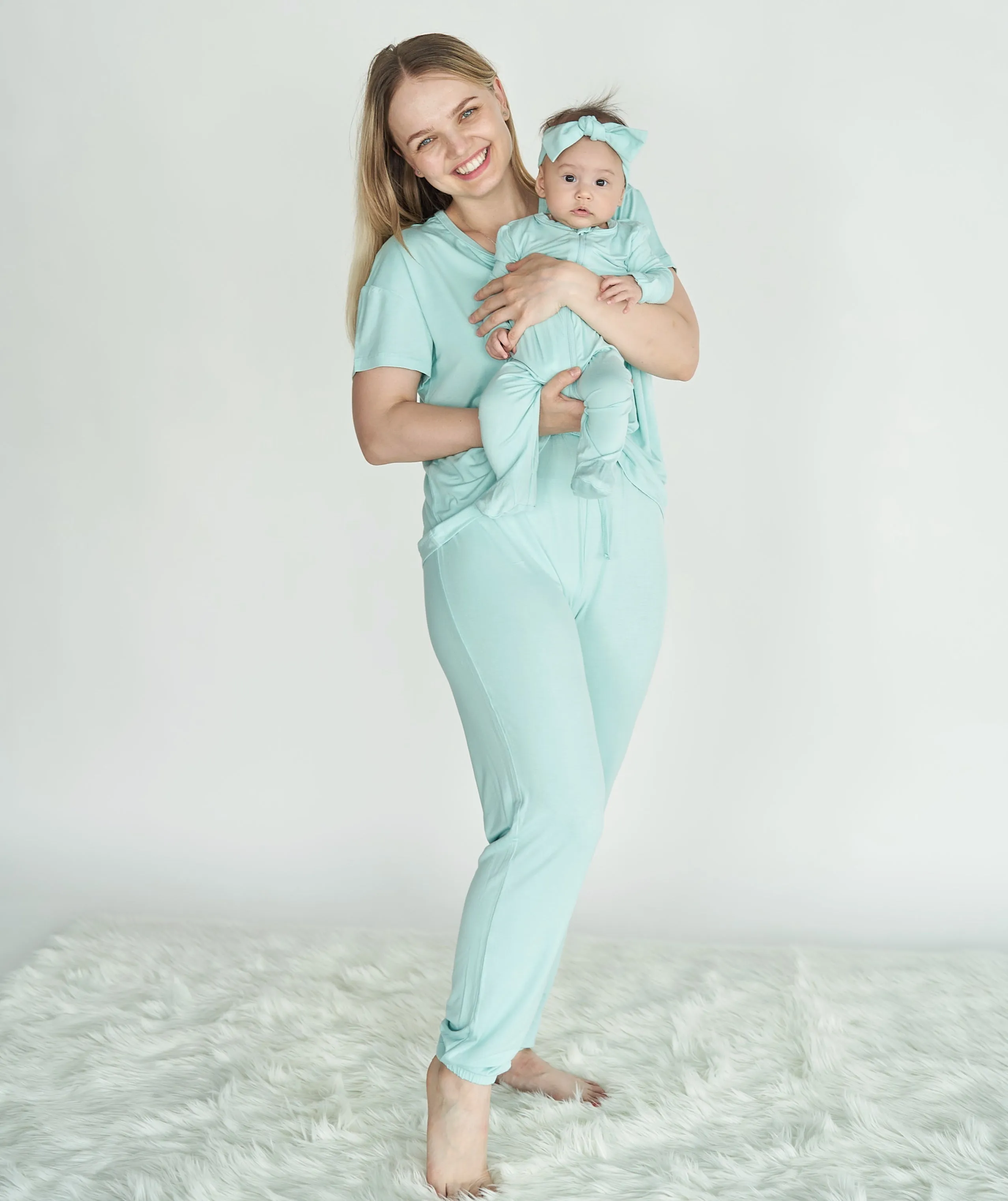 Women's Bamboo Short Sleeve Loungewear Set (Cotton Candy)