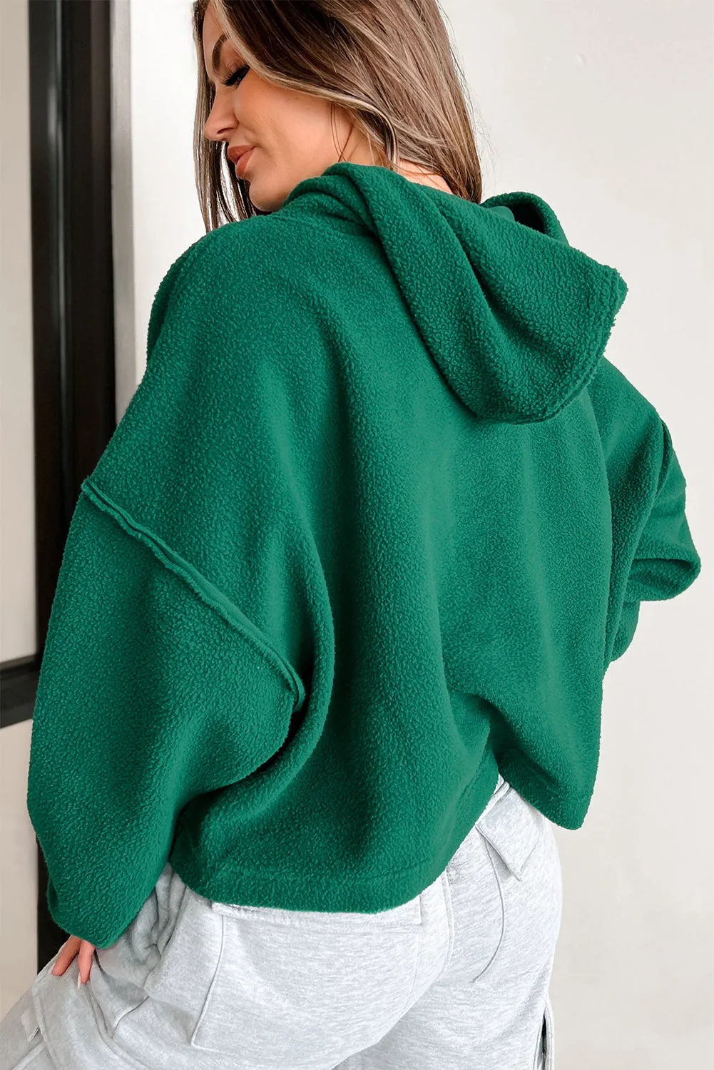Womens Dark Green Fleece Hoodie
