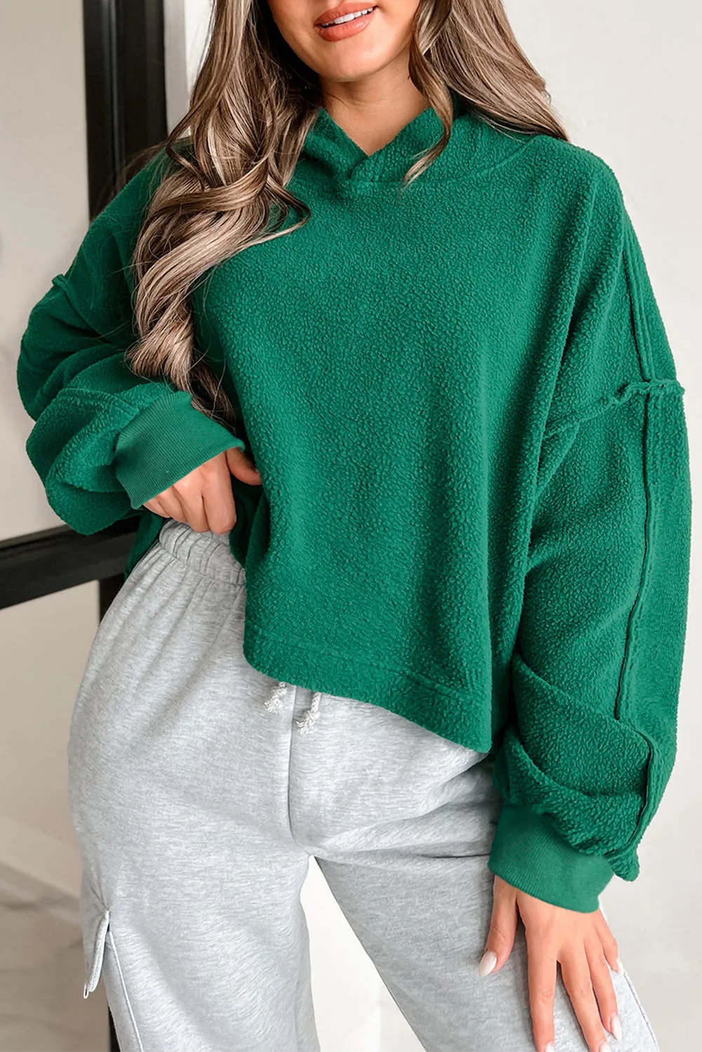 Womens Dark Green Fleece Hoodie