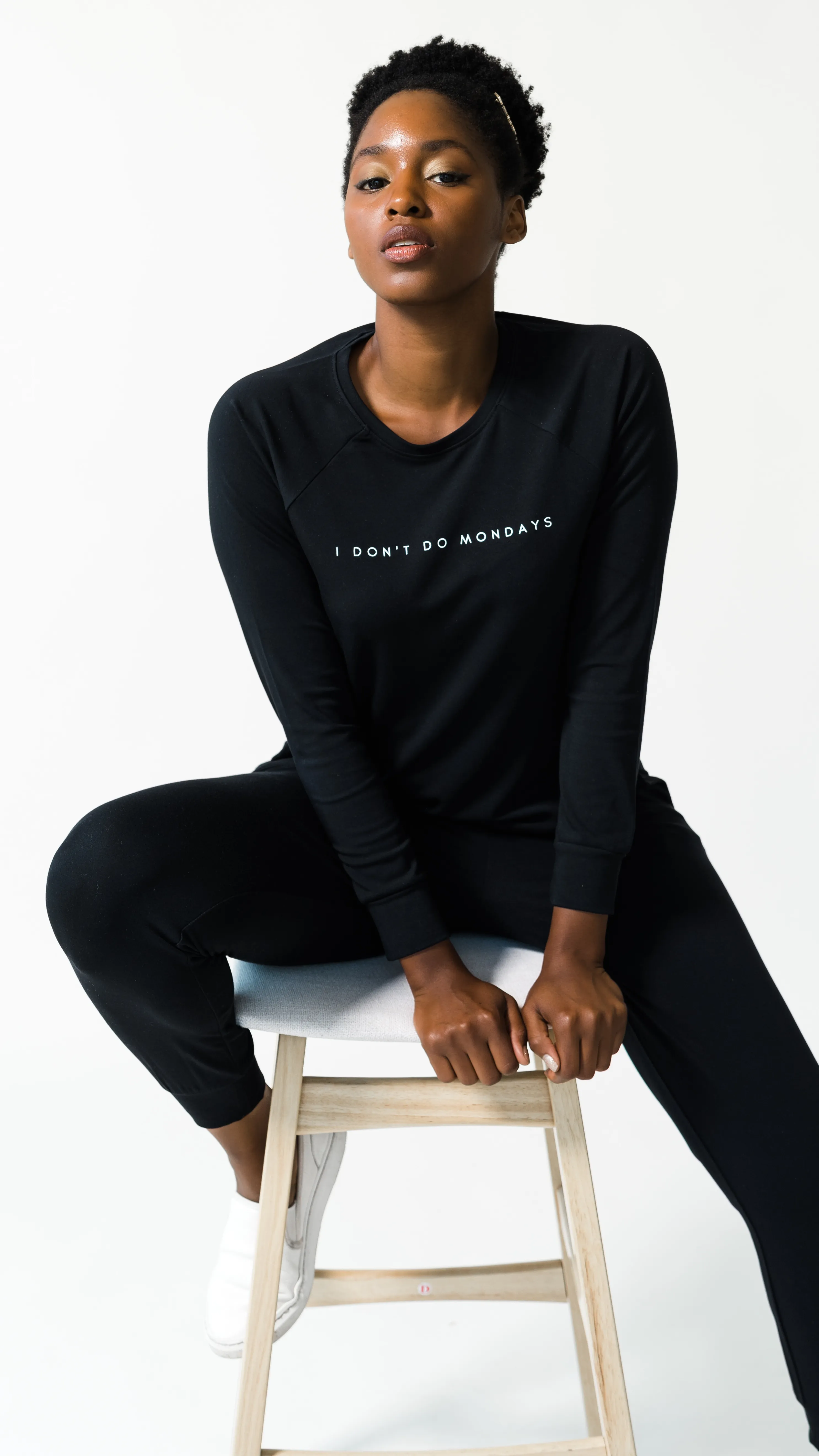 Women's 'I Don't Do Mondays' Bamboo Jogger & Pullover Set