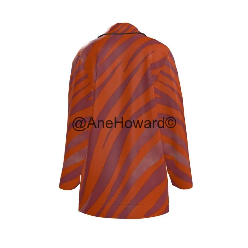 Women's Luxury Loungewear Shirt Red Zebra