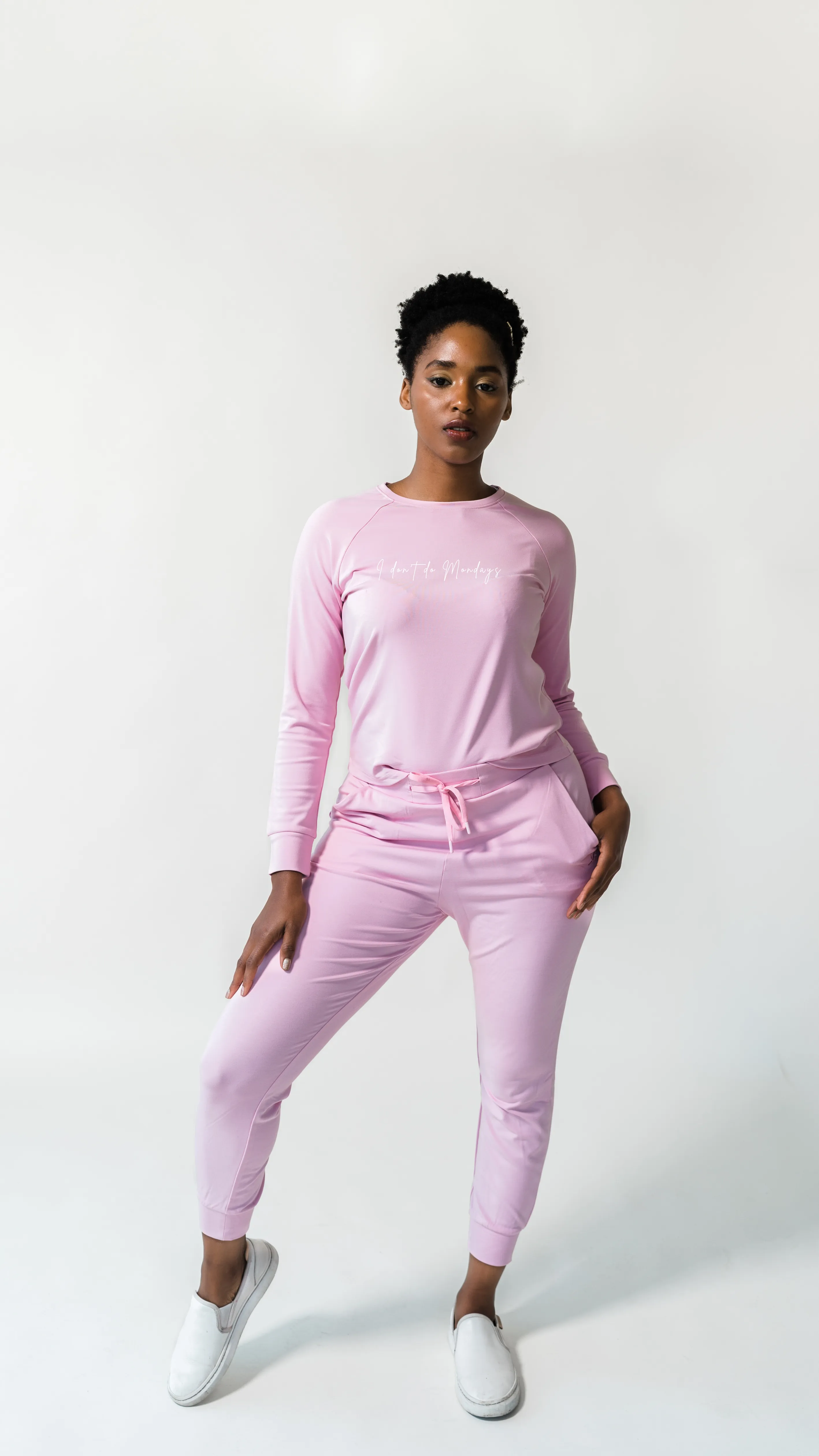 Women's Plain Bamboo Jogger & Pullover Set -Orange