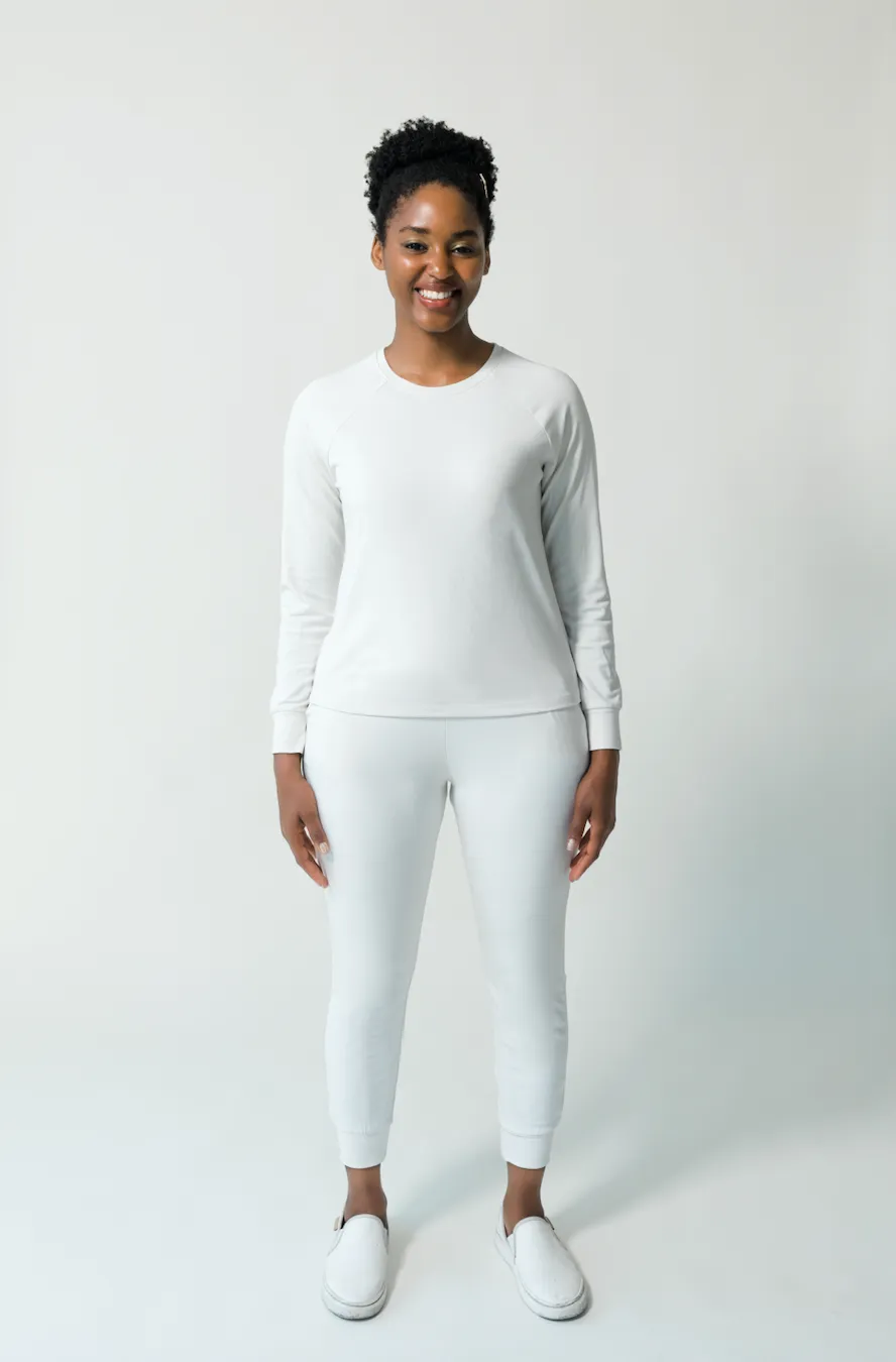 Women's Plain Bamboo Jogger & Pullover Set -Orange
