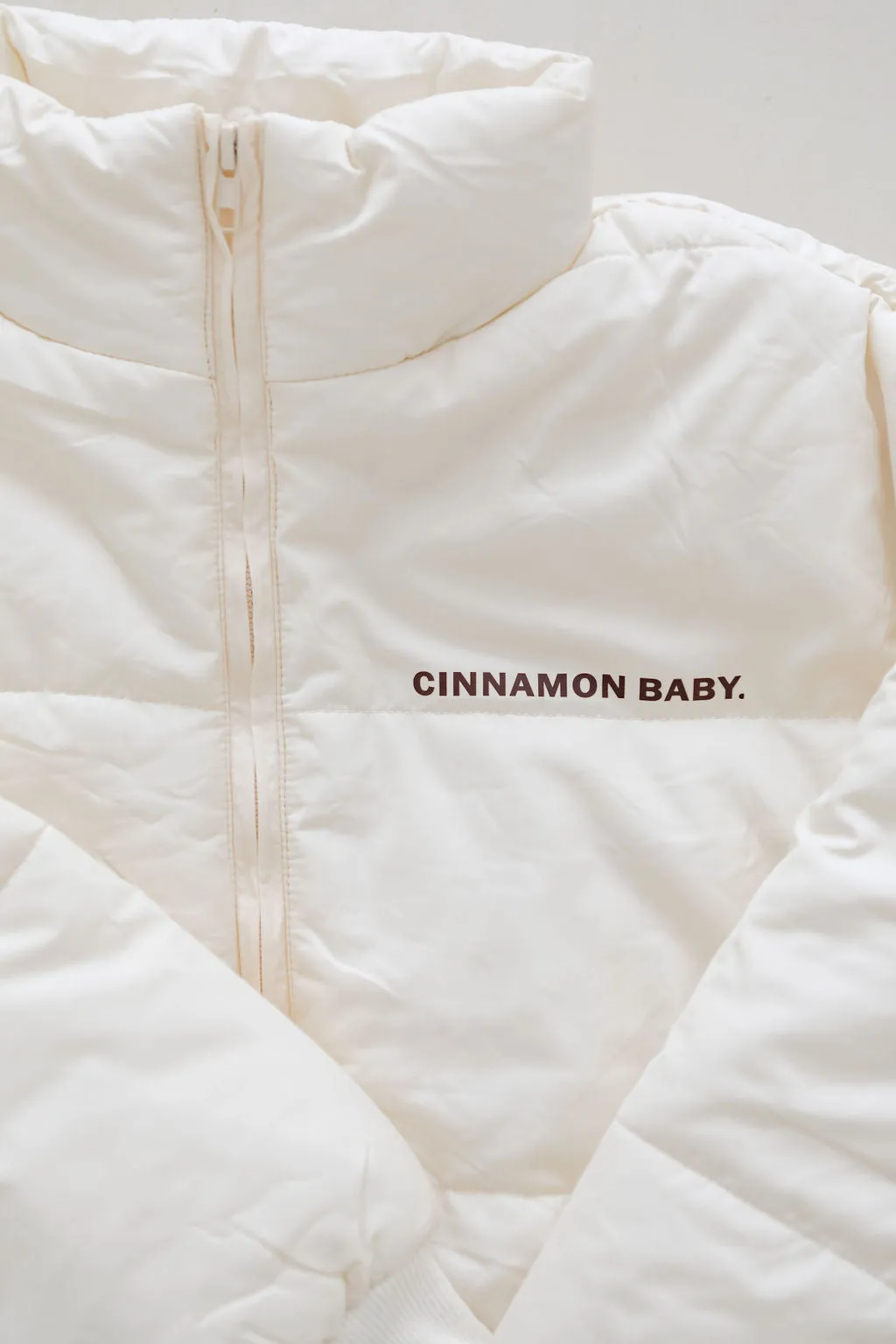 Womens Puffer Jacket - Cream