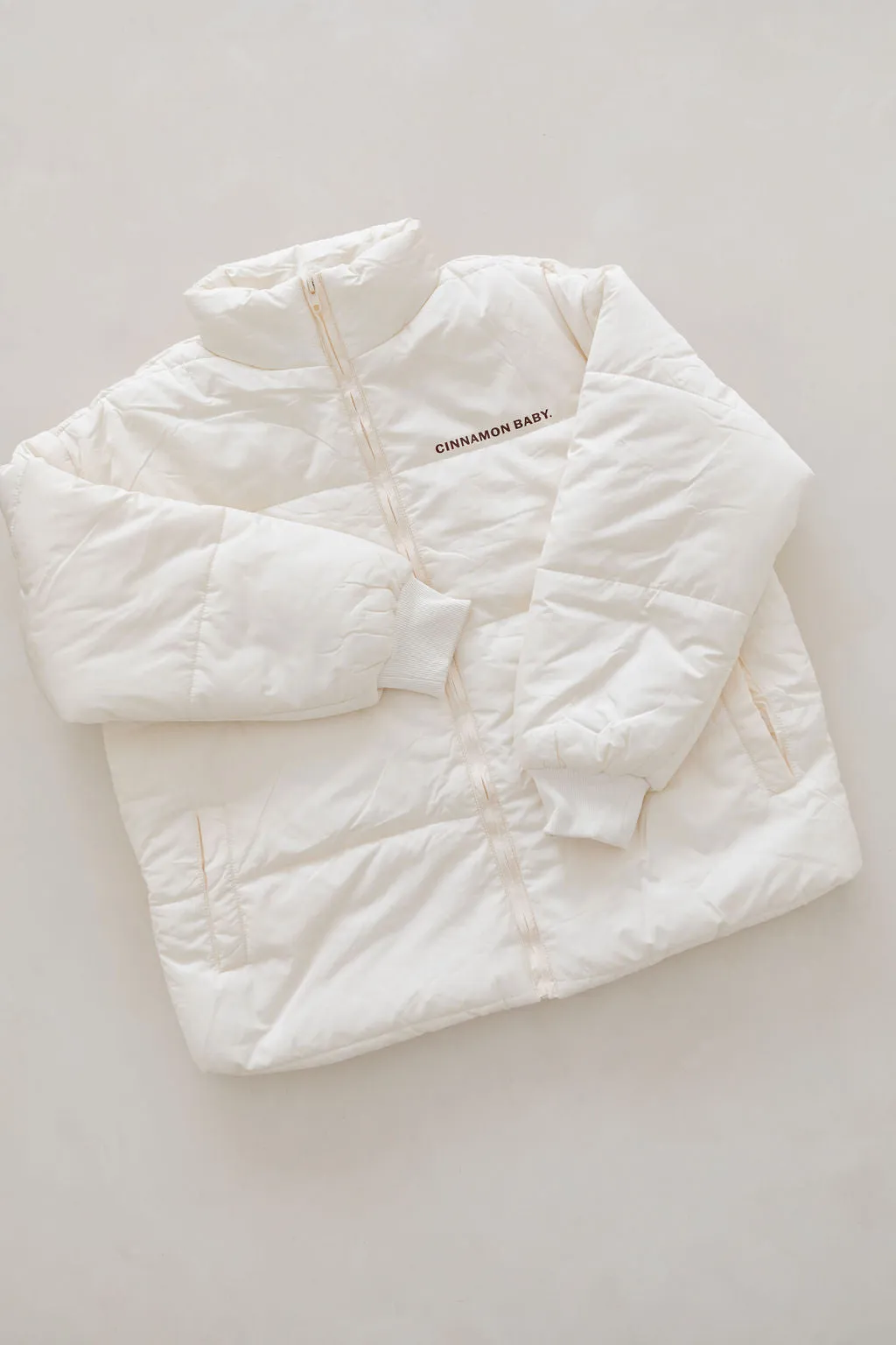 Womens Puffer Jacket - Cream