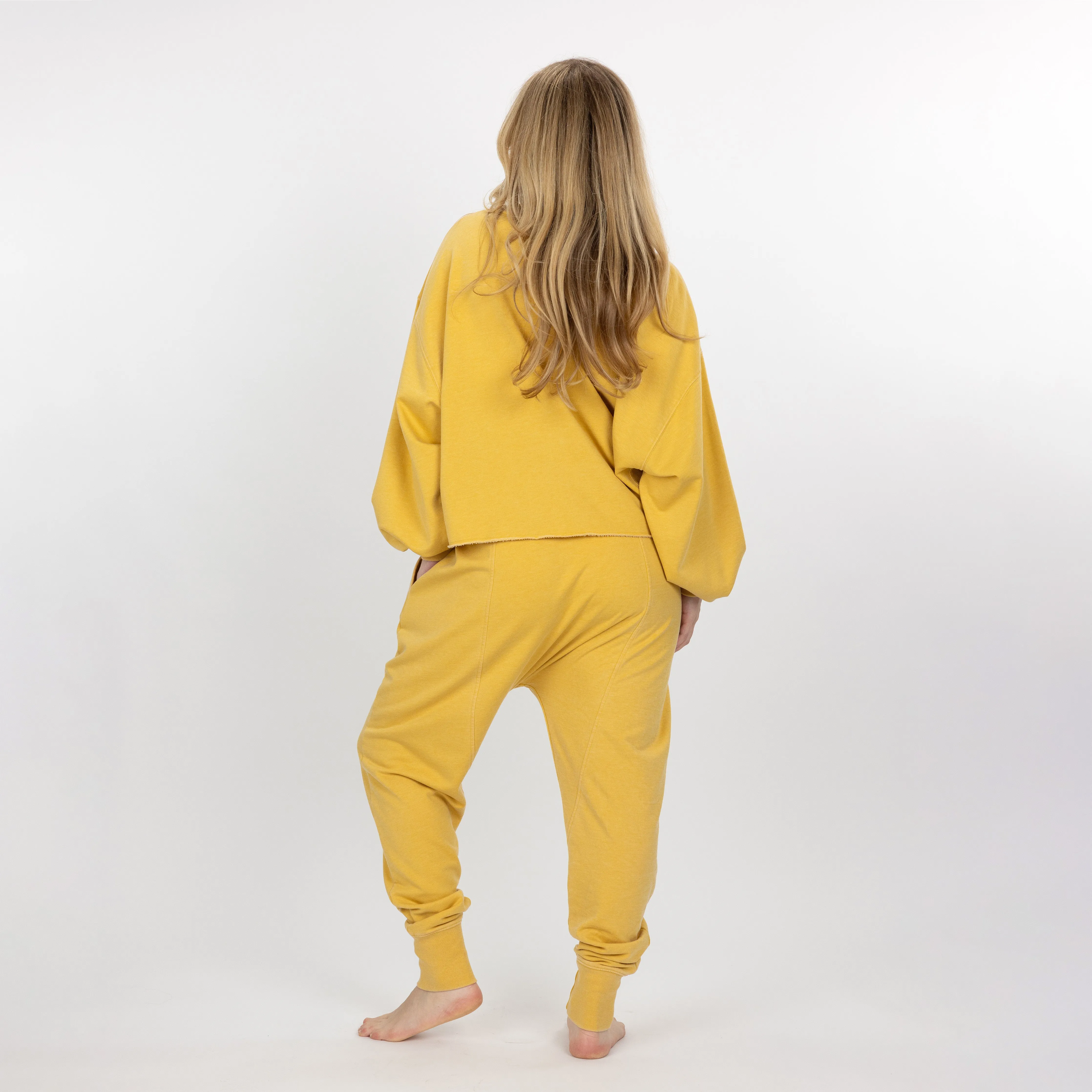 Womens Washed Harem Jogger - Misted Yellow