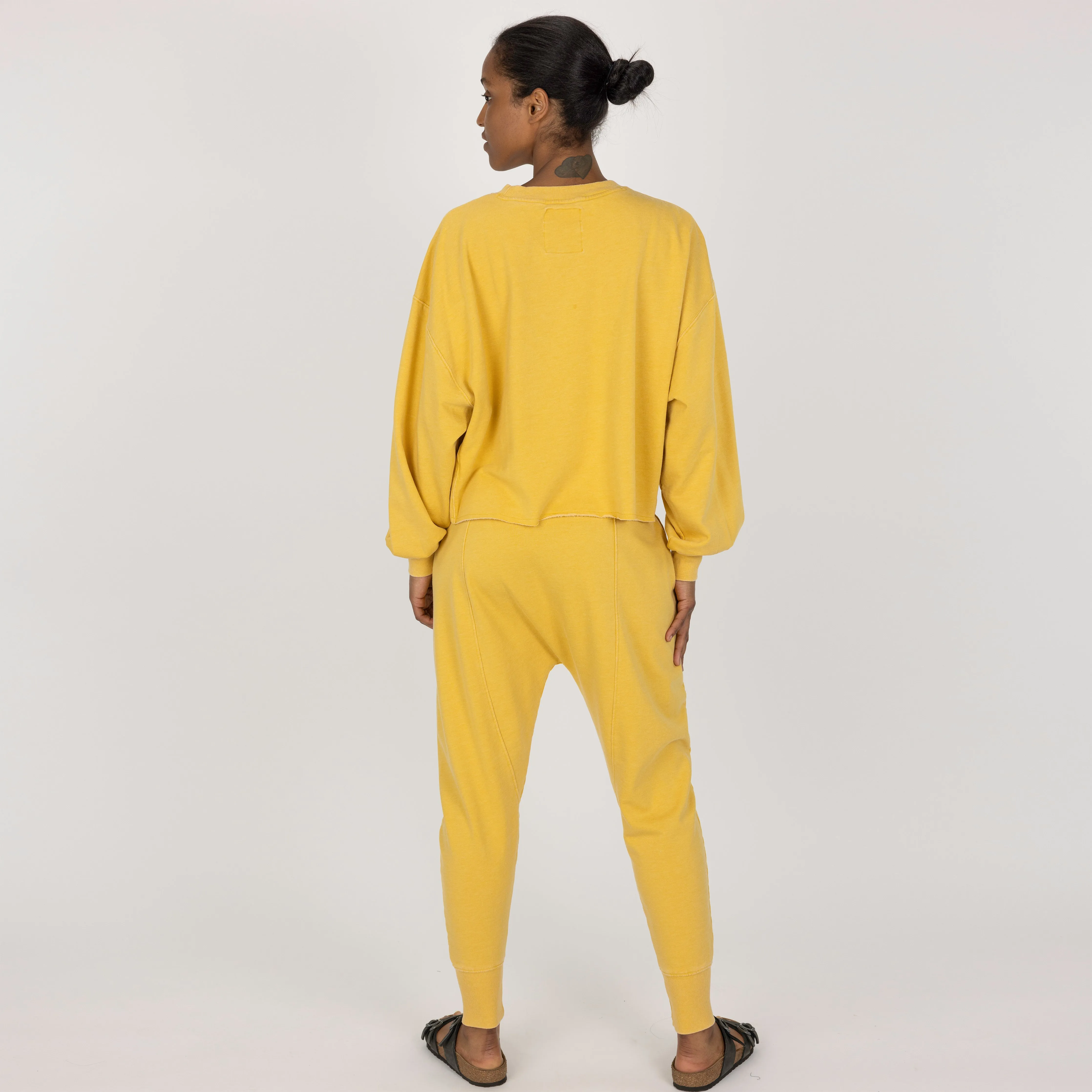 Womens Washed Harem Jogger - Misted Yellow