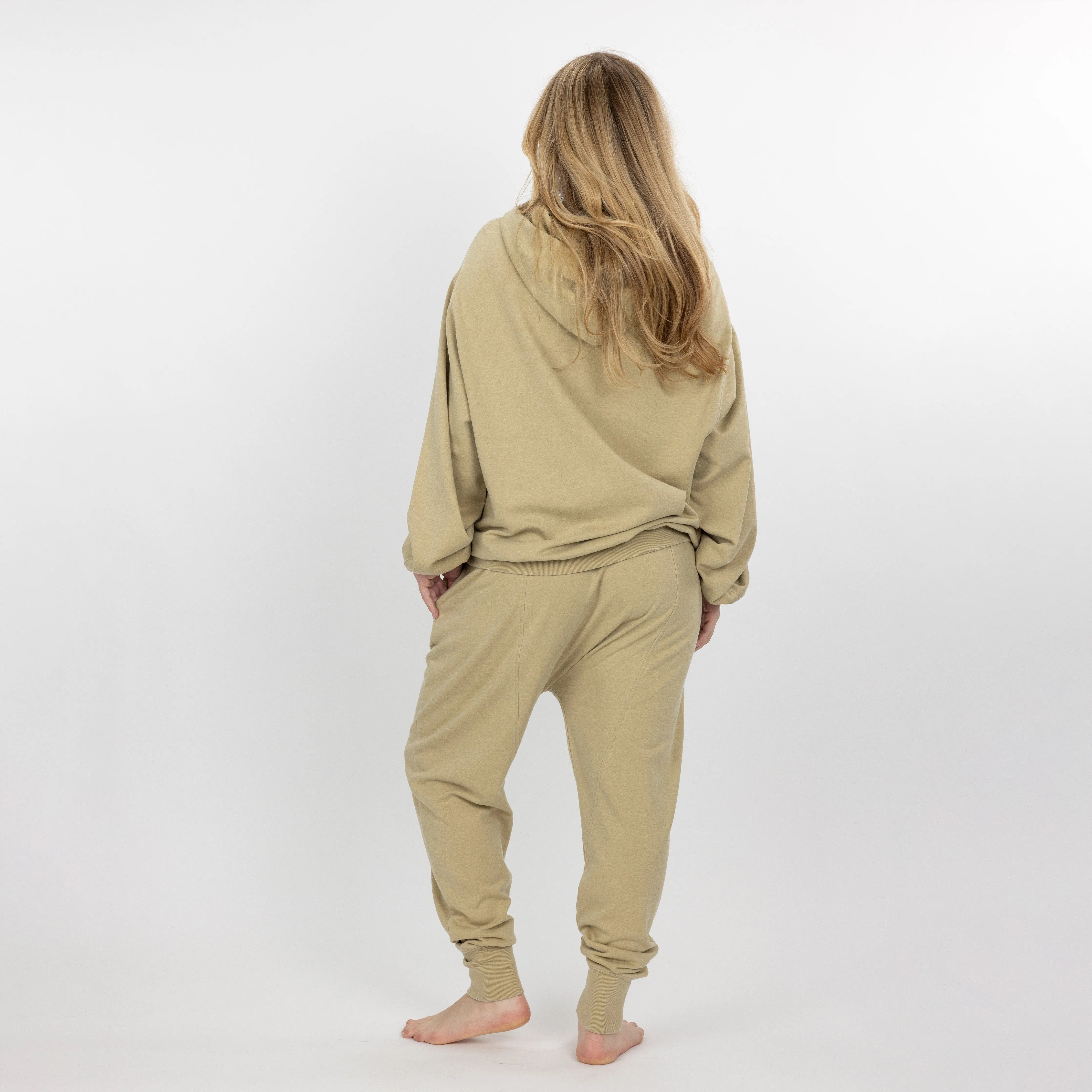 Womens Washed Harem Jogger - Pale Khaki