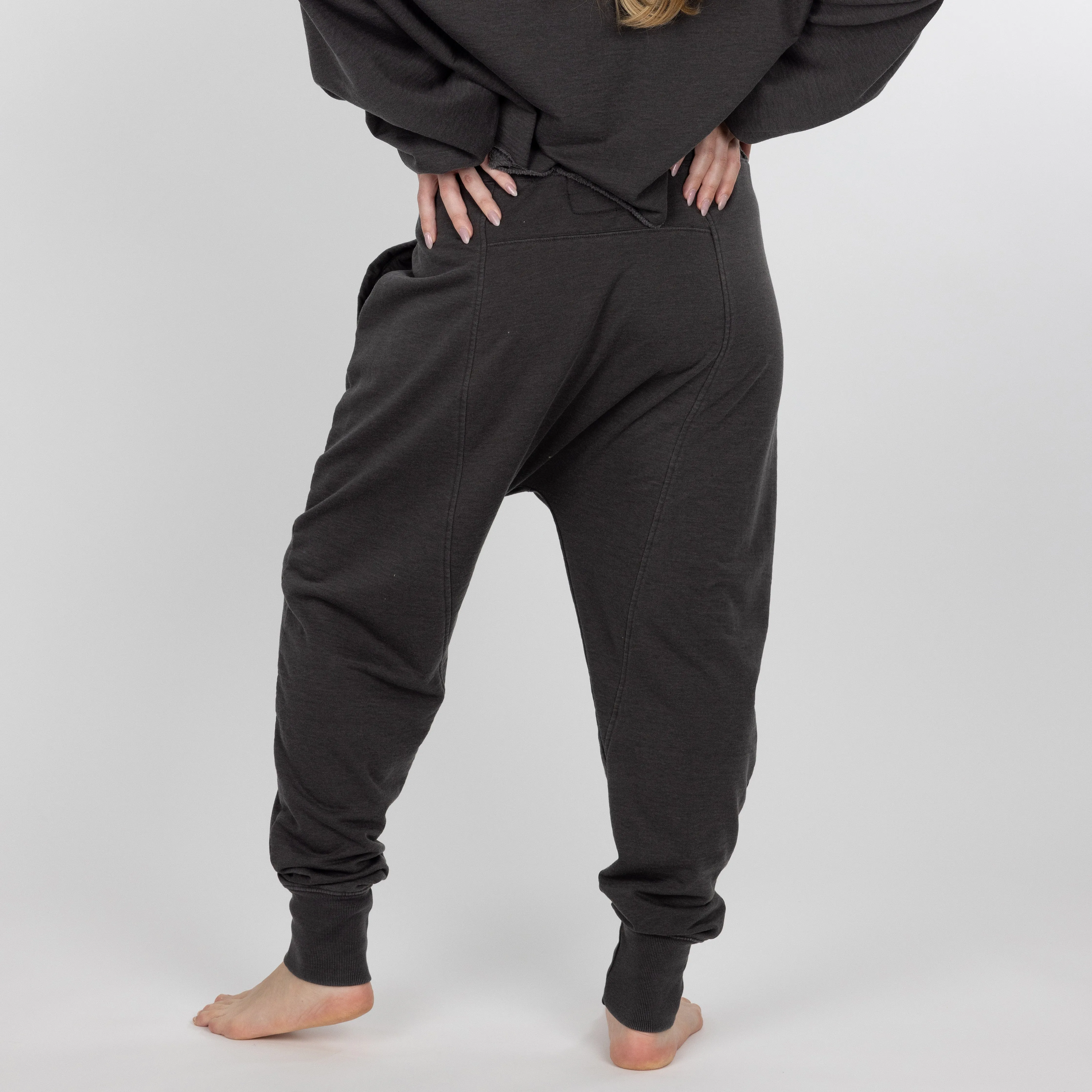 Womens Washed Harem Jogger - Pirate Black