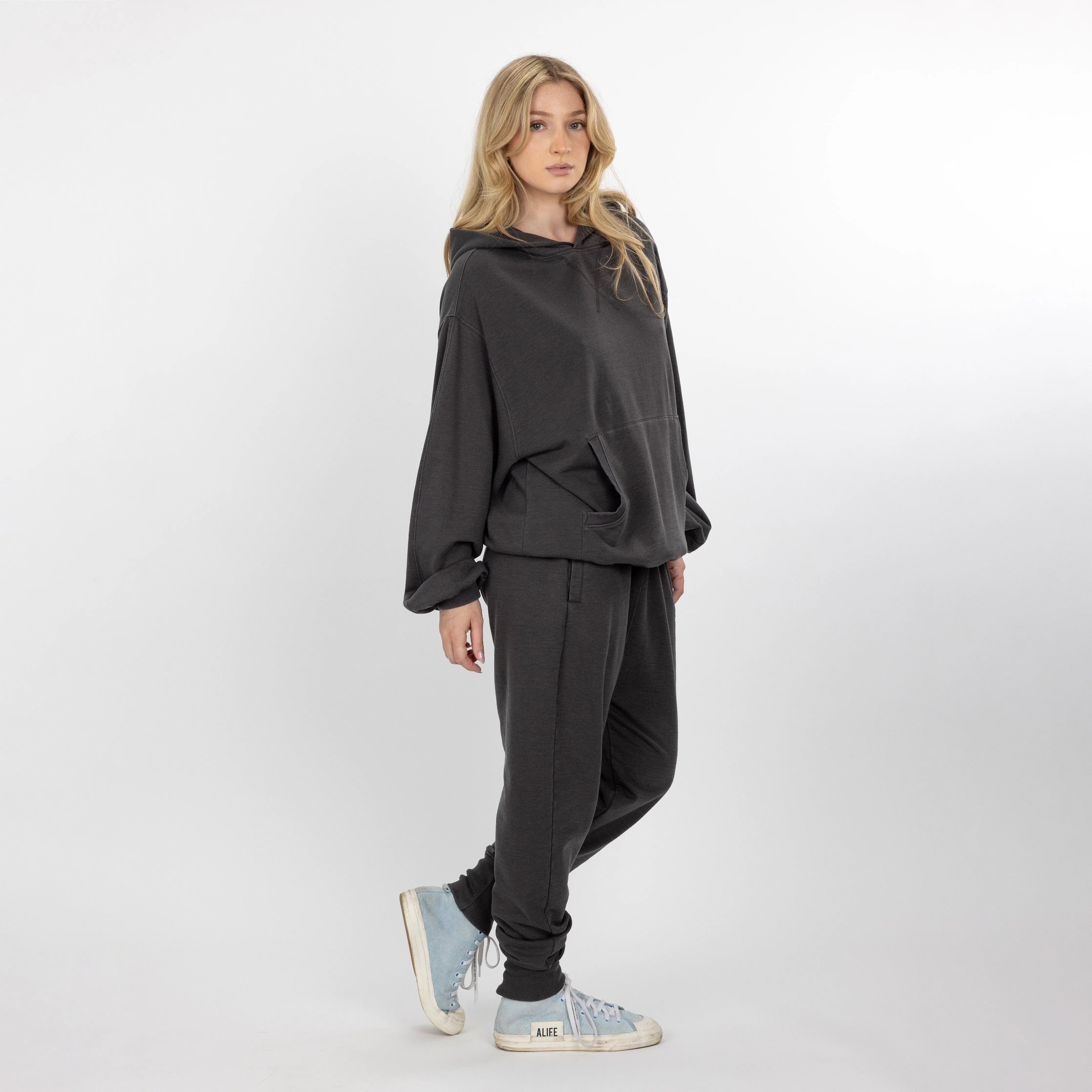 Womens Washed Harem Jogger - Pirate Black