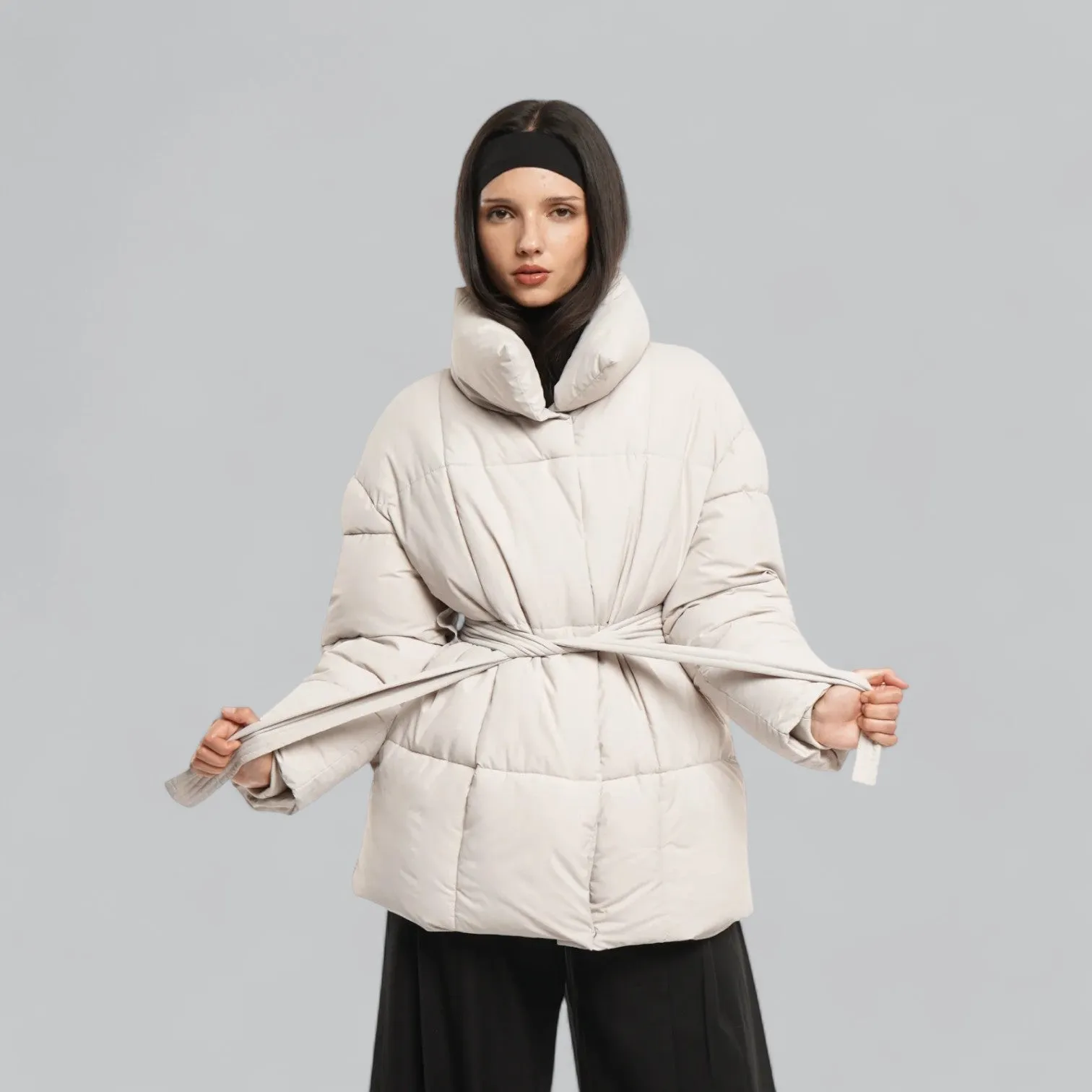 Women's Waterproof Belted Puffer Down Jacket | Insulated, Lightweight, Stylish Outerwear for Cold Weather