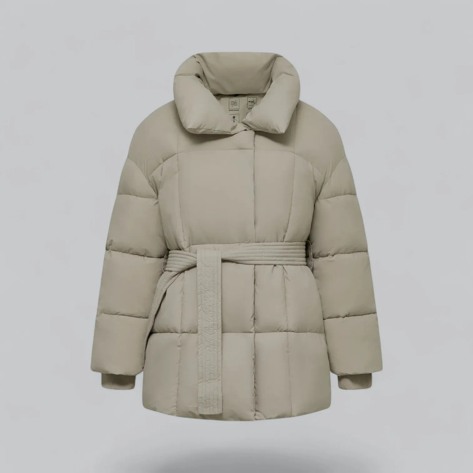 Women's Waterproof Belted Puffer Down Jacket | Insulated, Lightweight, Stylish Outerwear for Cold Weather