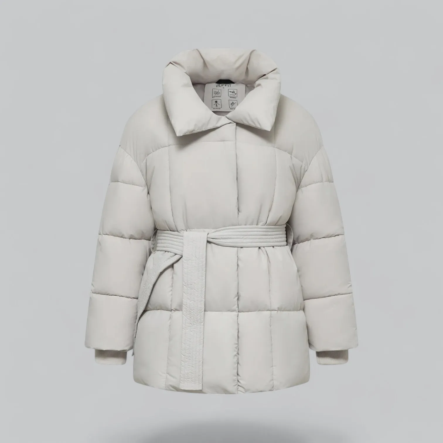 Women's Waterproof Belted Puffer Down Jacket | Insulated, Lightweight, Stylish Outerwear for Cold Weather