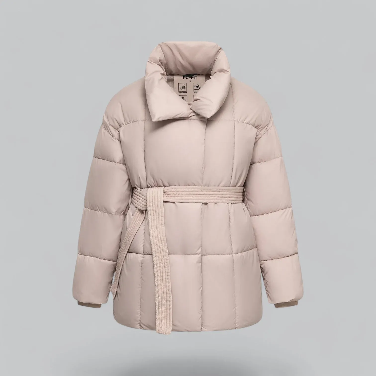 Women's Waterproof Belted Puffer Down Jacket | Insulated, Lightweight, Stylish Outerwear for Cold Weather
