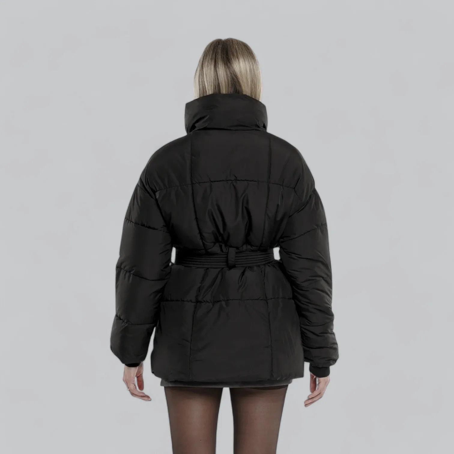 Women's Waterproof Belted Puffer Down Jacket | Insulated, Lightweight, Stylish Outerwear for Cold Weather