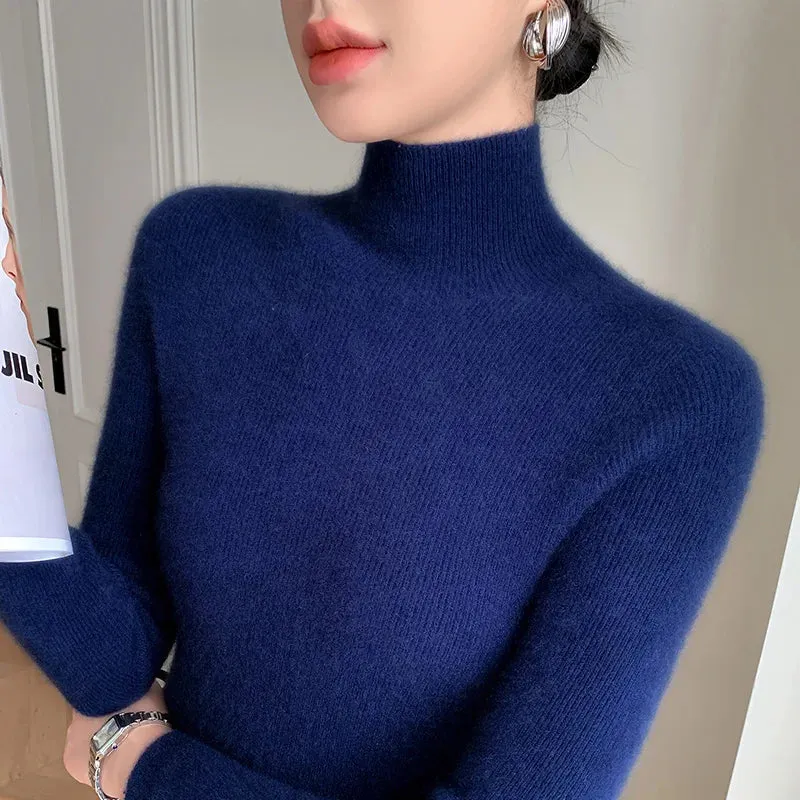 Wool Mock Neck Sweater