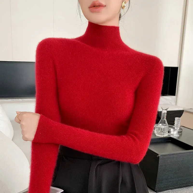 Wool Mock Neck Sweater