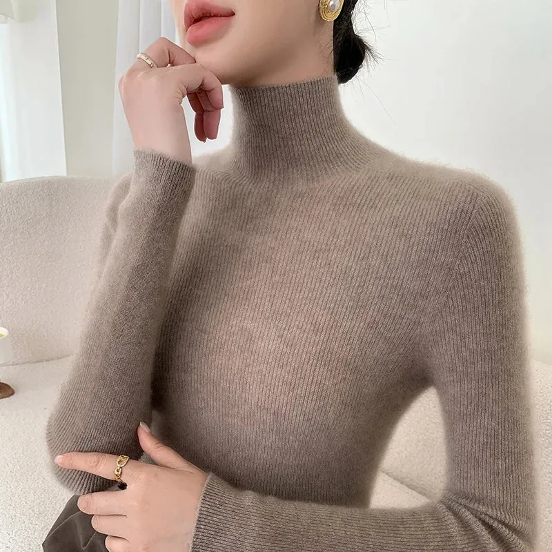 Wool Mock Neck Sweater