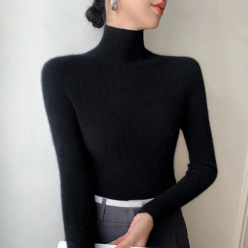 Wool Mock Neck Sweater
