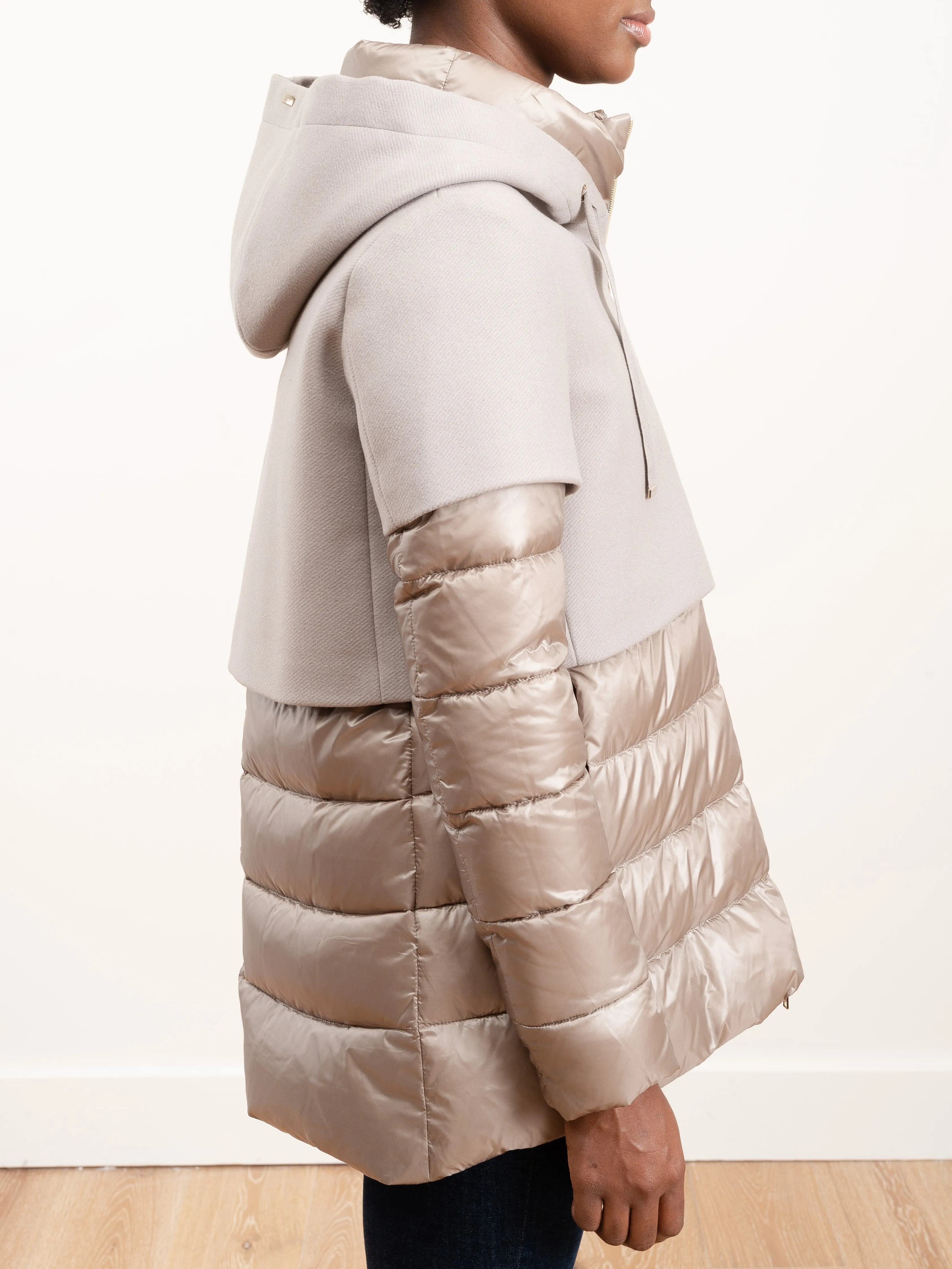 wool short jacket with hood