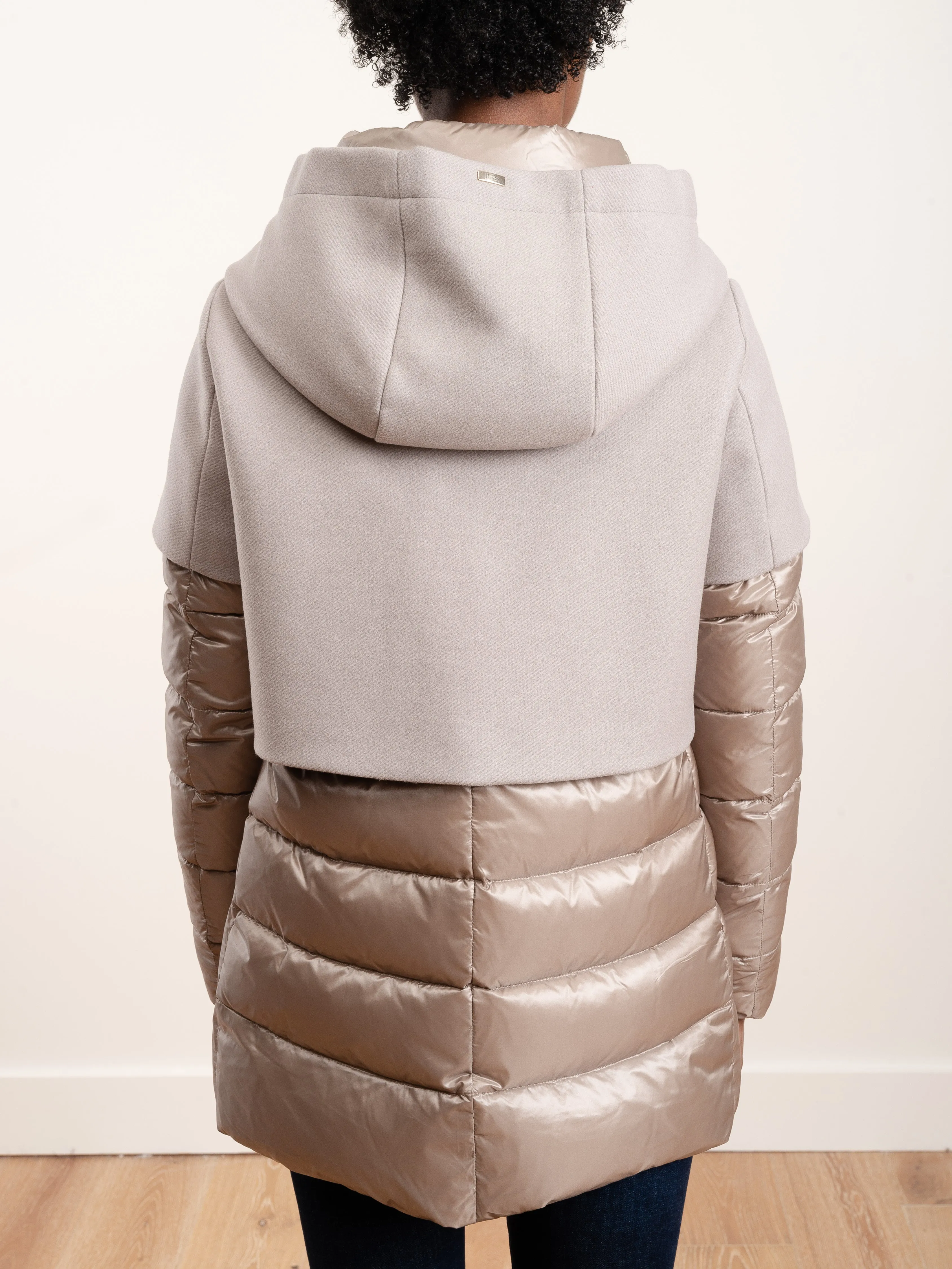 wool short jacket with hood