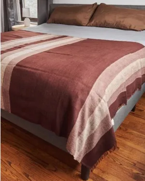 Wool Throw Red Brown