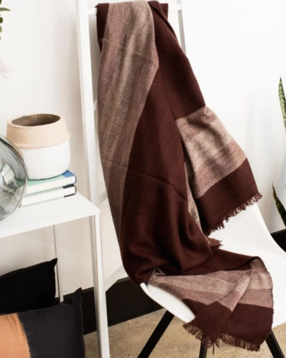 Wool Throw Red Brown