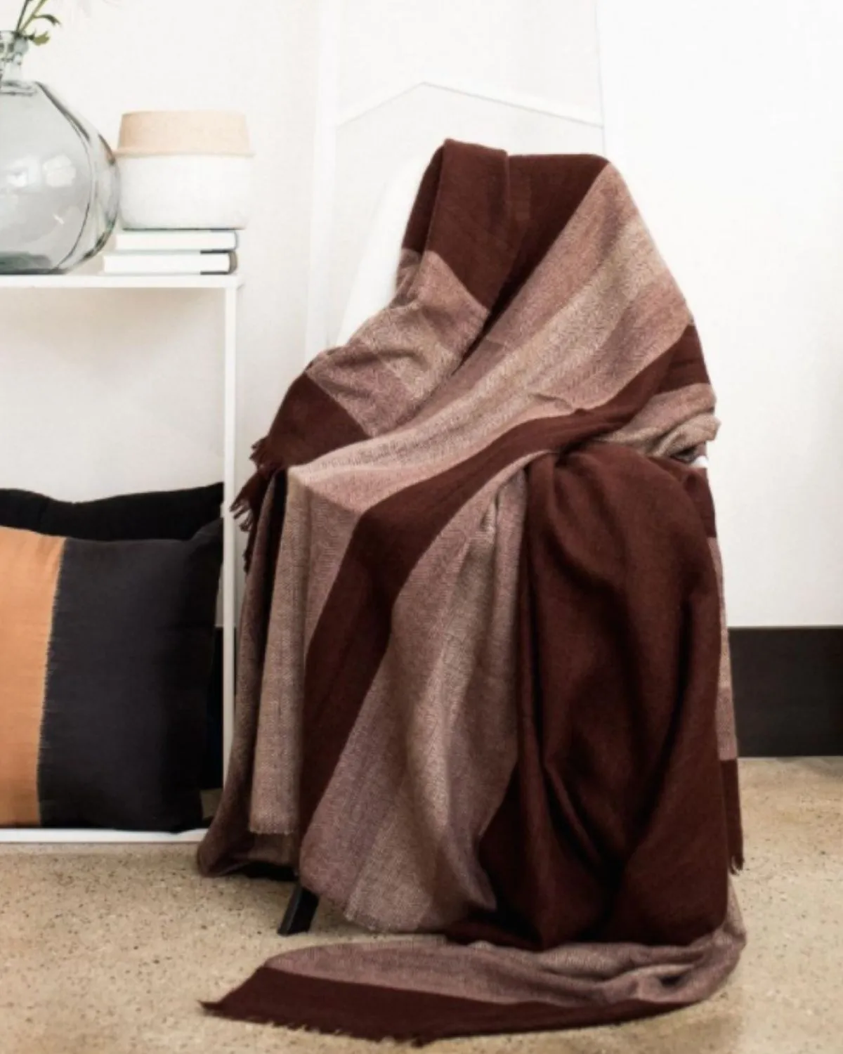 Wool Throw Red Brown