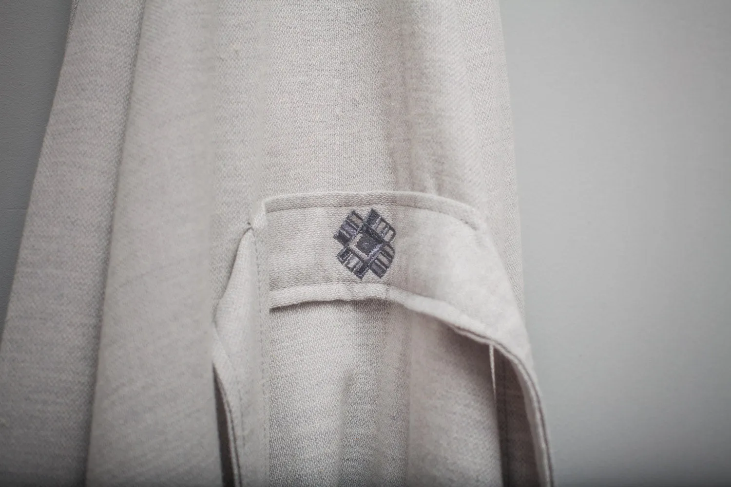 Wool/Cotton Blend Robe – Light Grey